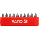 Yato ΥΤ-0475 Συλλογή Μύτες Phillips (Σταυρού) Ph.2x25mm Σετ 10 Τεμ