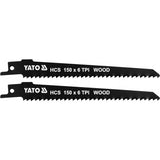 Yato YT-33922 Λάμες Σπαθοσέγας (Σεγάτσας) Για Ξύλο HCS 6TPI 150mm Σετ 2 Τεμ