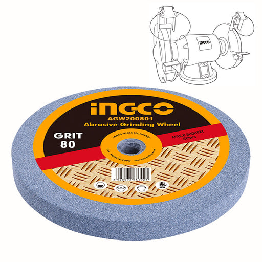 INGCO AGW200801 Πέτρα Δίδυμου Τροχού Λείανσης 80K 200mm