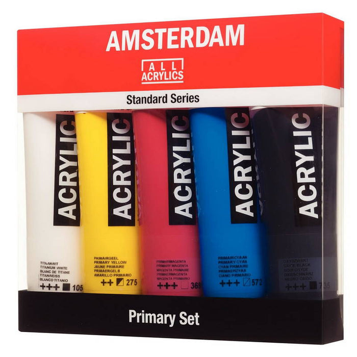 Amsterdam Acrylic Primary Set Βασικό Σετ Ακρυλικών Χρωμάτων 120ml 5 Τεμάχια