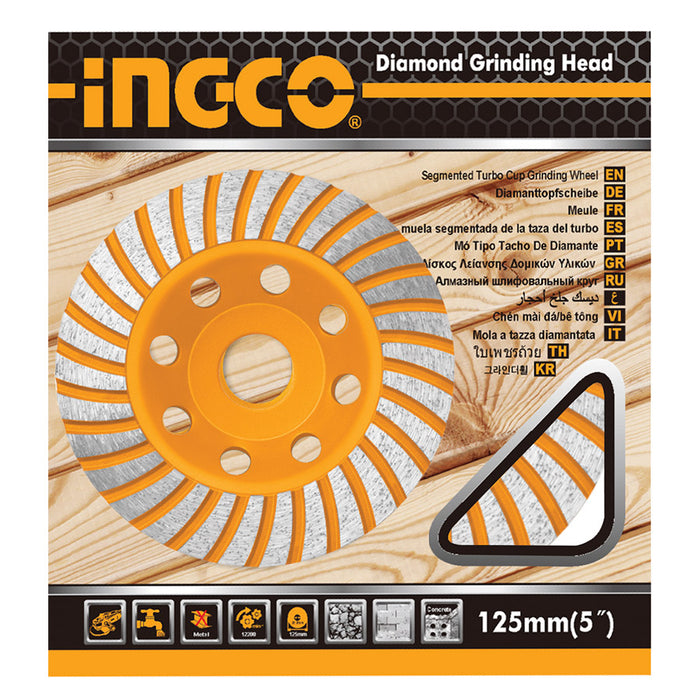 INGCO CGW011251 Δίσκος Λείανσης Μπετόν Πέτρας Δομικών 125mm | Dagiopoulos.gr