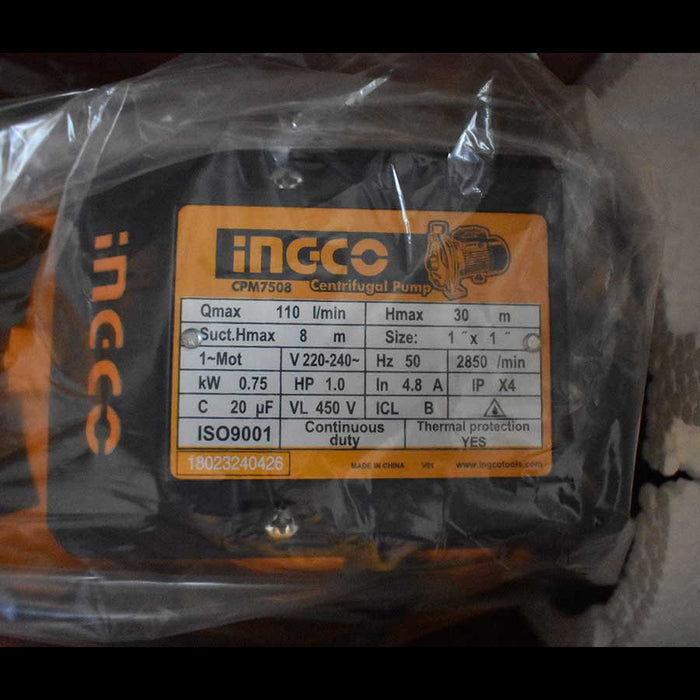 INGCO CPM7508 Φυγοκεντρική Αντλία Νερού 750W