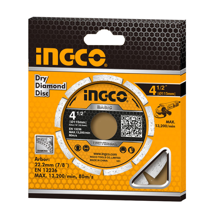 Ingco DMD0111523 Δίσκος Διαμαντέ Δομικών 115mm 2 τεμ. | dagiopoulos.gr