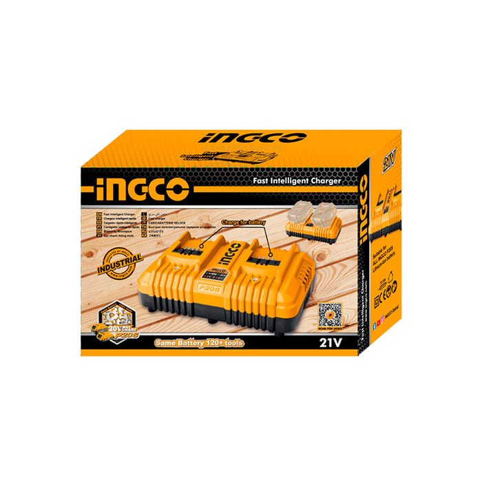 INGCO FCLI2034E Ταχυφορτιστής 2 Θέσεων 2x20V 4A | Dagiopoulos.gr