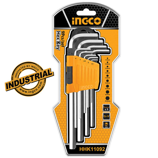Ingco HHK11092 Επαγγελματικό Σετ Κλειδιά Άλλεν 1.5-10mm Μακριά | dagiopoulos.gr