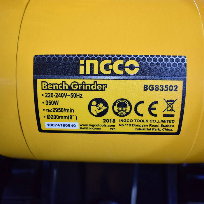 INGCO BG83502 Ηλεκτρικός Δίδυμος Τροχός Πάγκου 350W 200mm | Dagiopoulos.gr