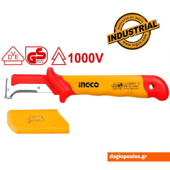 INGCO HIDCK1851 Μαχαίρι Απογυμνωτής Καλωδίων Ηλεκτρολόγων Με Μόνωση VDE Crv | Dagiopoulos.gr