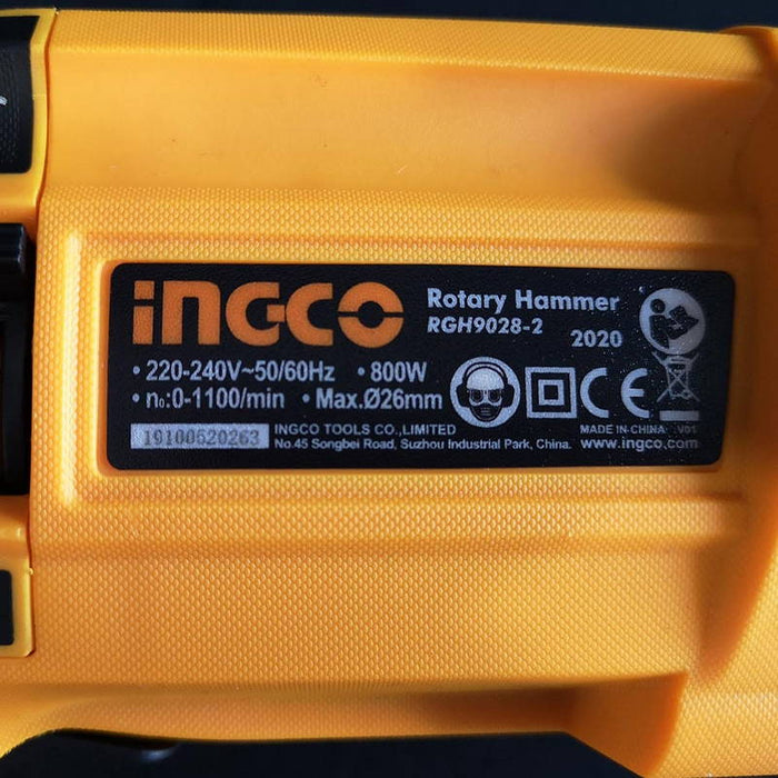 INGCO RGH9028-2 Ηλεκτρικό Πιστολέτο Περιστροφικό Κρουστικό 800W