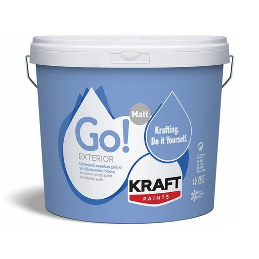Kraft Go Exterior Οικονομικό Ακρυλικό Χρώμα Εξωτερικών Επιφανειών
