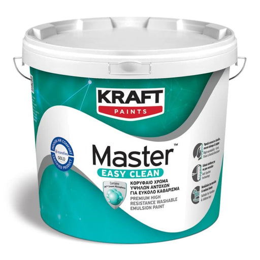 Kraft Master Easy Clean Πλαστικό Χρώμα Πλενόμενο Υψηλών Αντοχών-Dagiopoulos.gr
