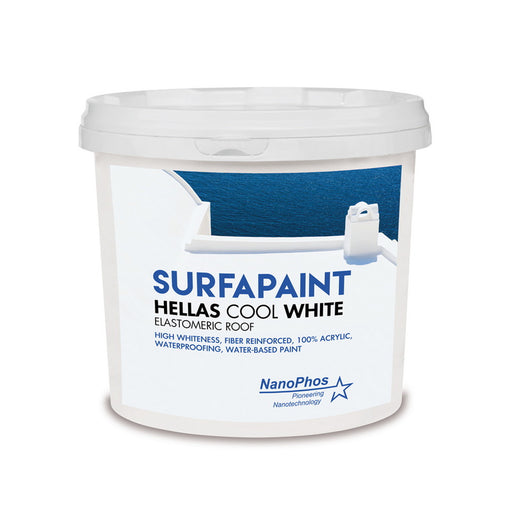 NanoPhos SurfaPaint Hellas Cool White Πλαστικό Ακρυλικό Χρώμα 10ltr | Dagiopoulos.gr