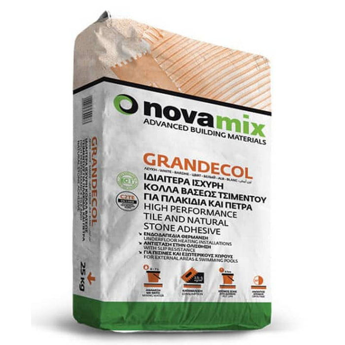 Novamix Grandecol C2TE Υπερενισχυμένη Κόλλα Πλακιδίων 25kgr | dagiopoulos.gr
