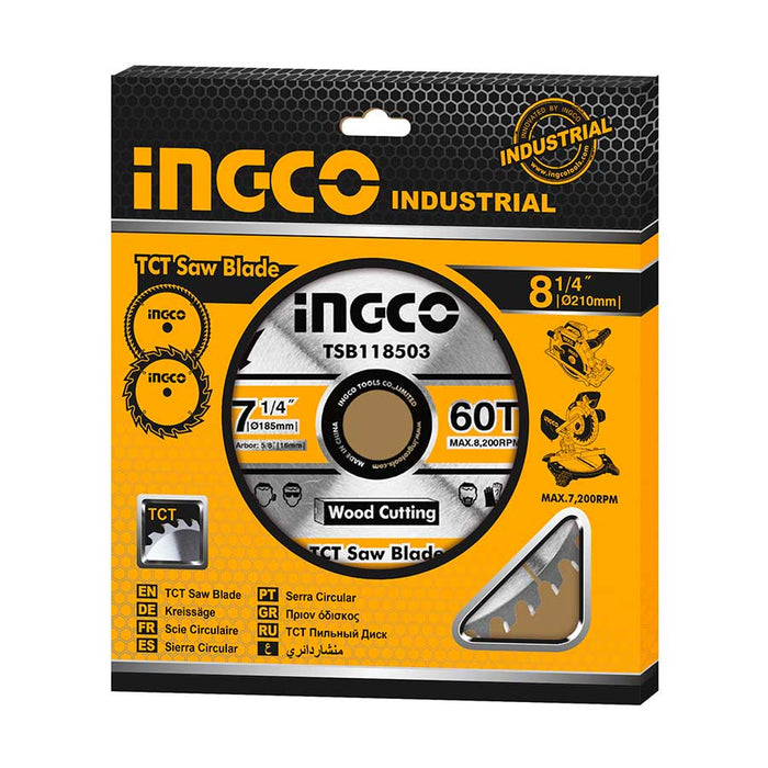 INGCO TSB118513 Επαγγελματικός Δίσκος Κοπής Ξύλου 185mm x 20mm 60T | Dagiopoulos.gr