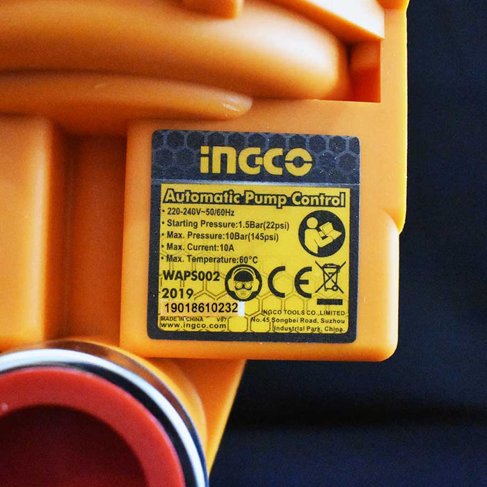 INGCO WAPS002 Αναλογικός Ελεγκτής Πίεσης Νερού 1.5bar