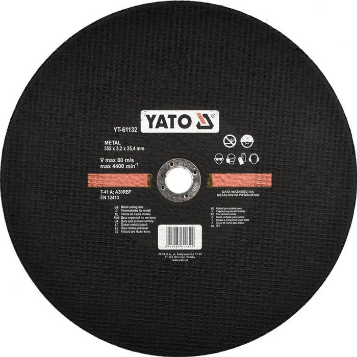 YATO YT-61132 Δίσκος Κοπής Μετάλλου 355mm Dagiopoulos.gr
