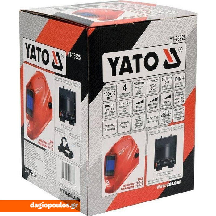 Yato YT-73925 Ηλεκτρονική Μάσκα Προσώπου Ηλεκτροσυγκόλλησης Κόκκινη