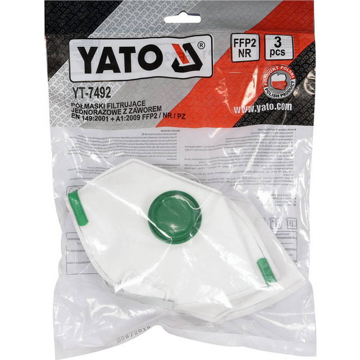 Yato YT-7492 Μάσκα Μίας Χρήσης με Βαλβίδα FFP2 Dagiopoulos