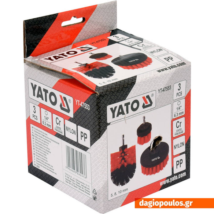 Yato YT-47553 Βούρτσες Καθαρισμού ΗΕΧ 3 Τεμ | Dagiopoulos.gr