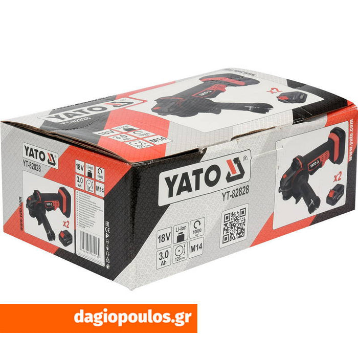 Yato YT-82828 Επαγγελματικός Γωνιακός Τροχός Μπαταρίας 125mm 18V Dagiopoulos