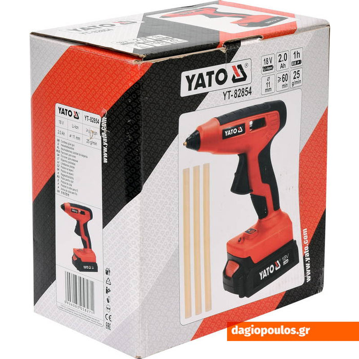 Yato YT-82854 Πιστόλι Θερμόκολλας Μπαταρίας 11mm 2.0Ah 25gr/min Dagiopoulos