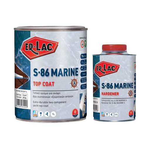 Erlac S-86 Marine TOP COAT Τελικό Χρώμα 2 Συστατικών Για Σκάφη 1.5Ltr