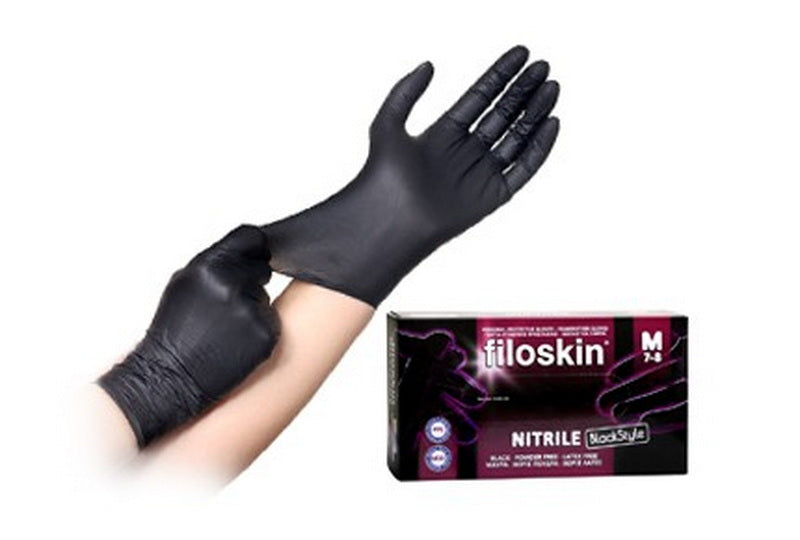 Filoskin BlackStyle Γάντια Νιτριλίου Μαύρα Χωρίς Πούδρα 100 Τεμ