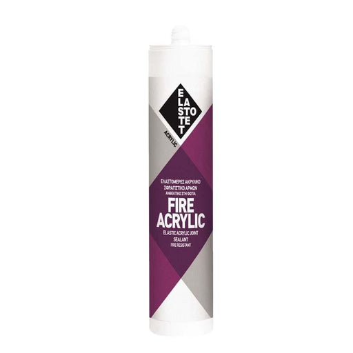 Elastotet Fire Acrylic Βραδυφλεγές Ελαστομερές Σφραγιστικό Υλικό Λευκό 280ml | Dagiopoulos.gr