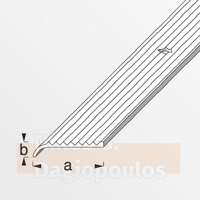 Προφίλ μοκέτας με στρογγυλό τελείωμα βιδωτό από ανοδιωμένο αλουμίνιο-Dagiopoulos.gr