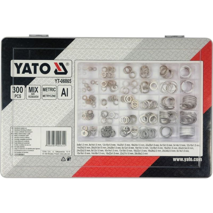 YATO YT-06865 Ροδέλες Αλουμινίου Σετ 150 Τεμαχίων σε Θήκη Dagiopoulos.gr